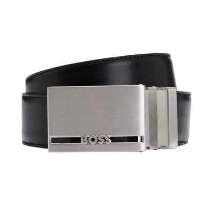 Black - Front - Boss Mens Galliz Leather Belt
