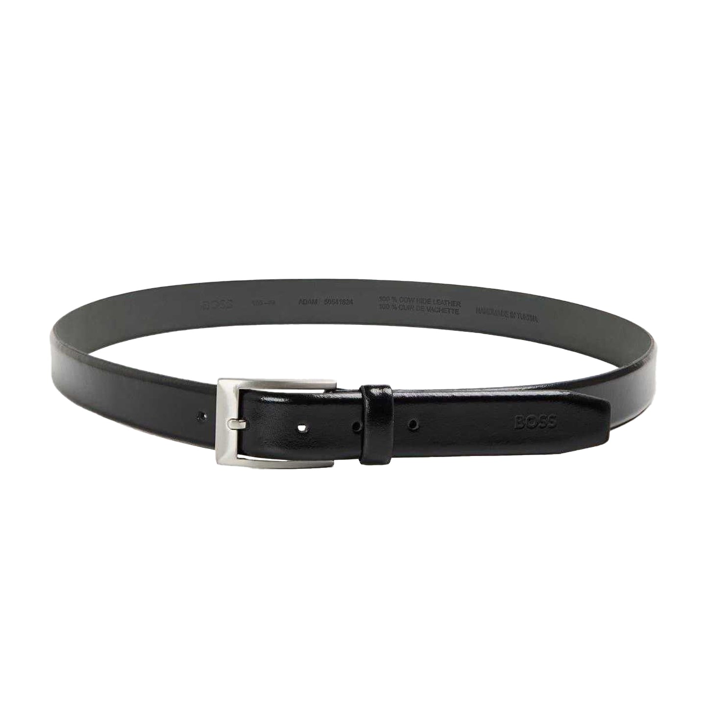 Black - Front - Boss Mens Cowhide Leather Dress Belt