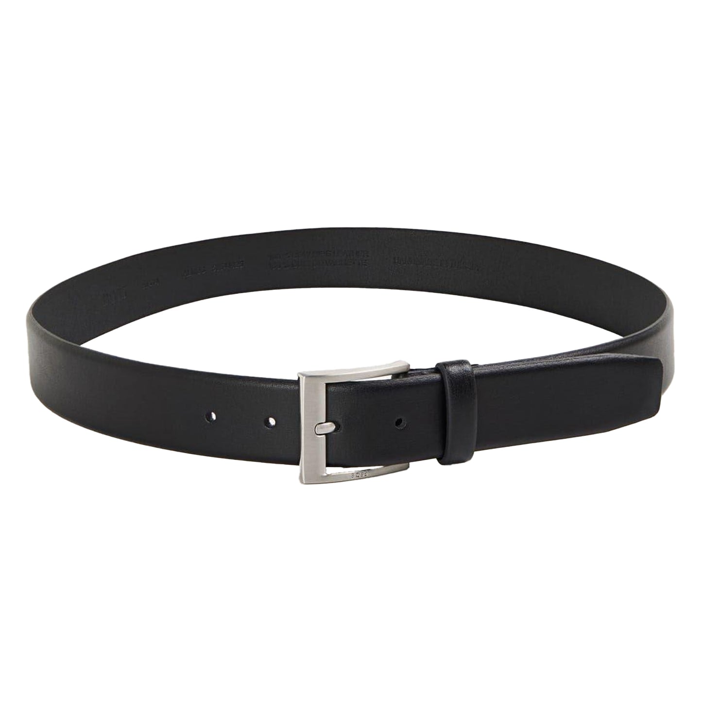 Black - Front - Hugo Boss Mens Leather Dress Belt