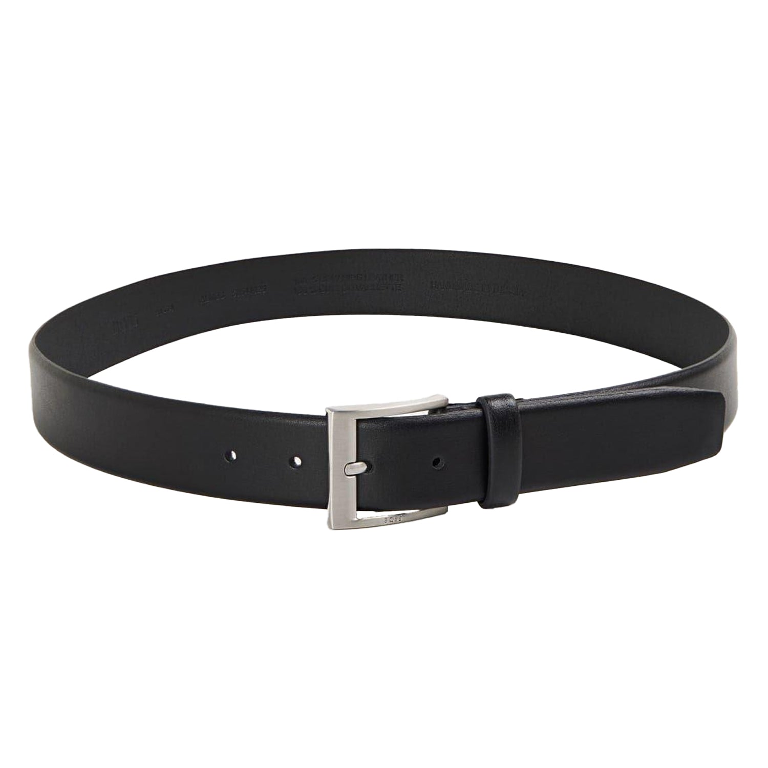 Black - Front - Hugo Boss Mens Leather Dress Belt