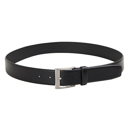 Black - Front - Hugo Boss Mens Leather Dress Belt