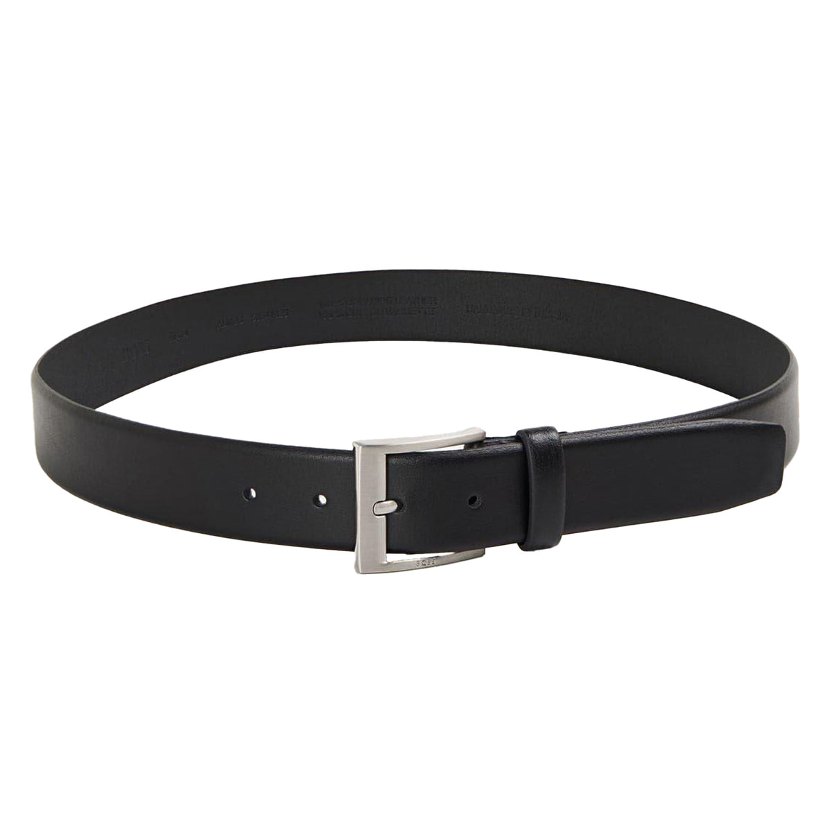 Black - Front - Hugo Boss Mens Leather Dress Belt