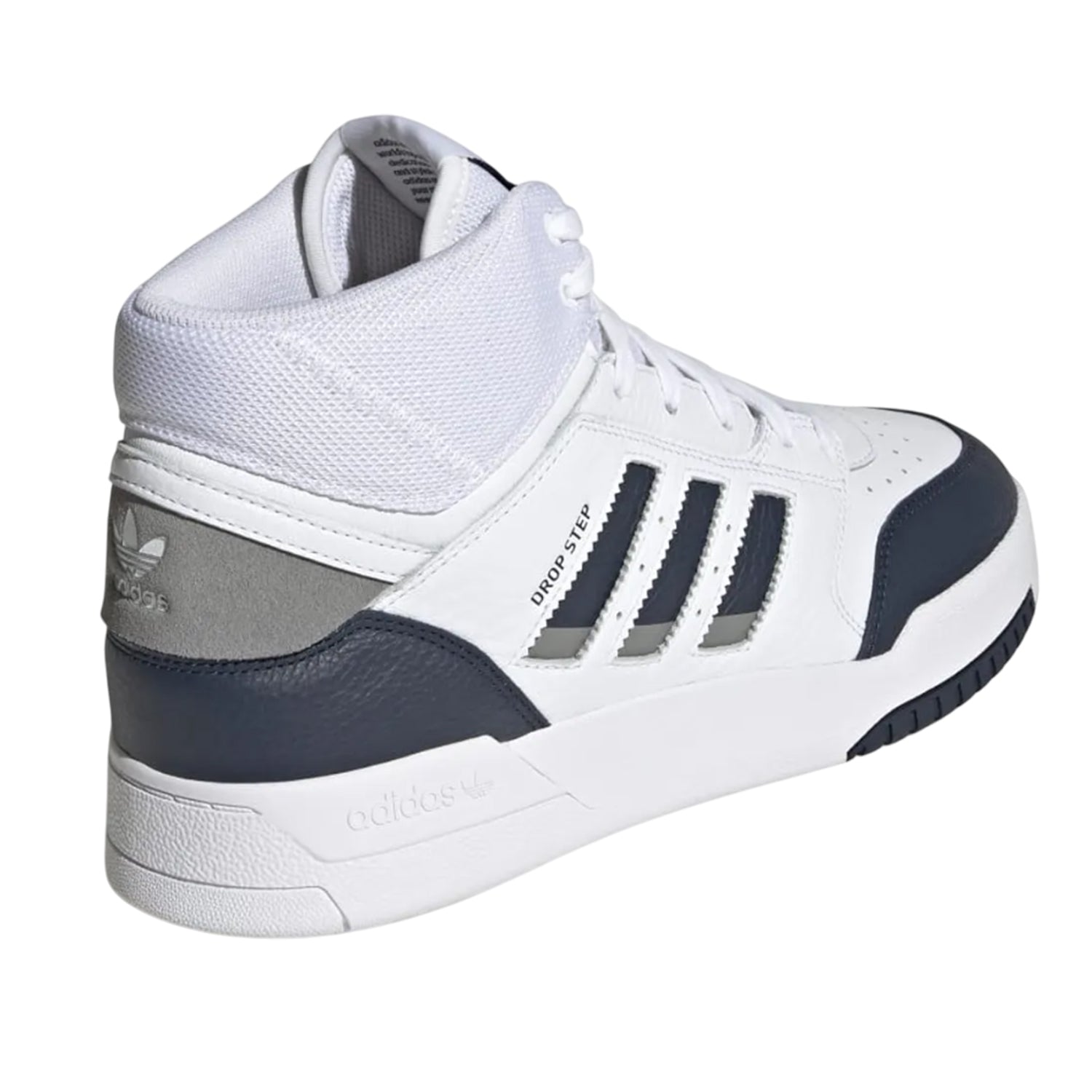 White - Back - Adidas Unisex Adult Drop Step Leather Mid Cut Trainers