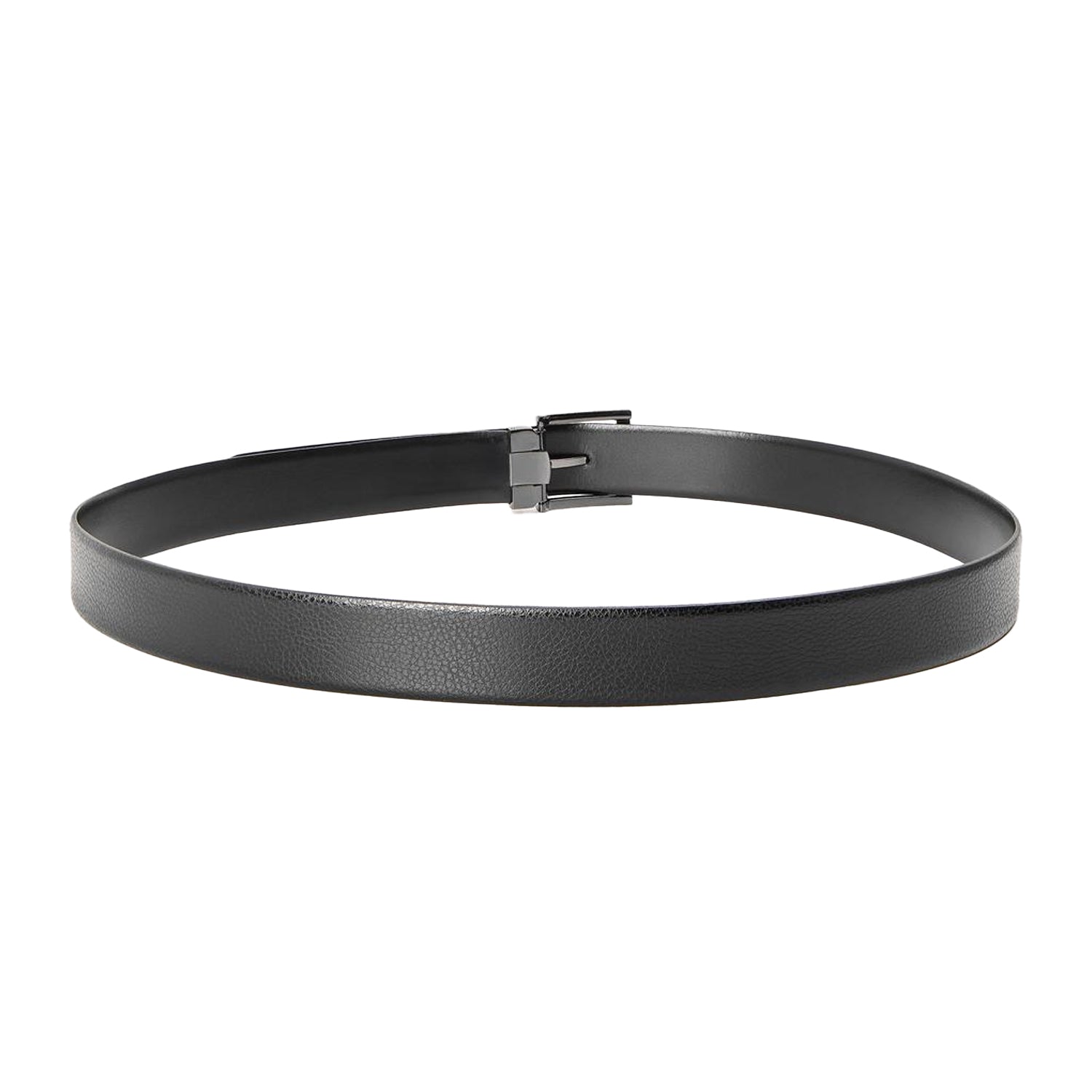 Black - Back - Boss Mens Logo Leather Pin Dress Belt