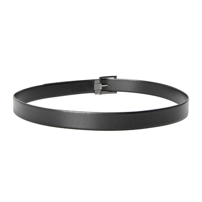Black - Back - Boss Mens Logo Leather Pin Dress Belt