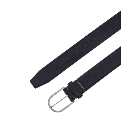 Blue - Side - Boss Unisex Adult Plain Cowhide Leather Casual Belt