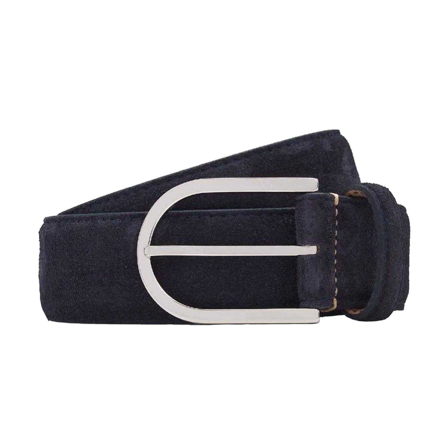 Blue - Front - Boss Unisex Adult Plain Cowhide Leather Casual Belt