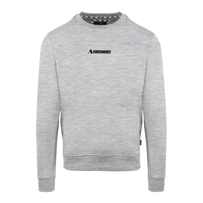 Grey - Front - Aquascutum Mens Cotton Blend Ribbed Collar Regular Sweatshirt