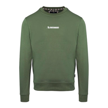 Military Green - Front - Aquascutum Mens Cotton Blend Ribbed Collar Regular Sweatshirt