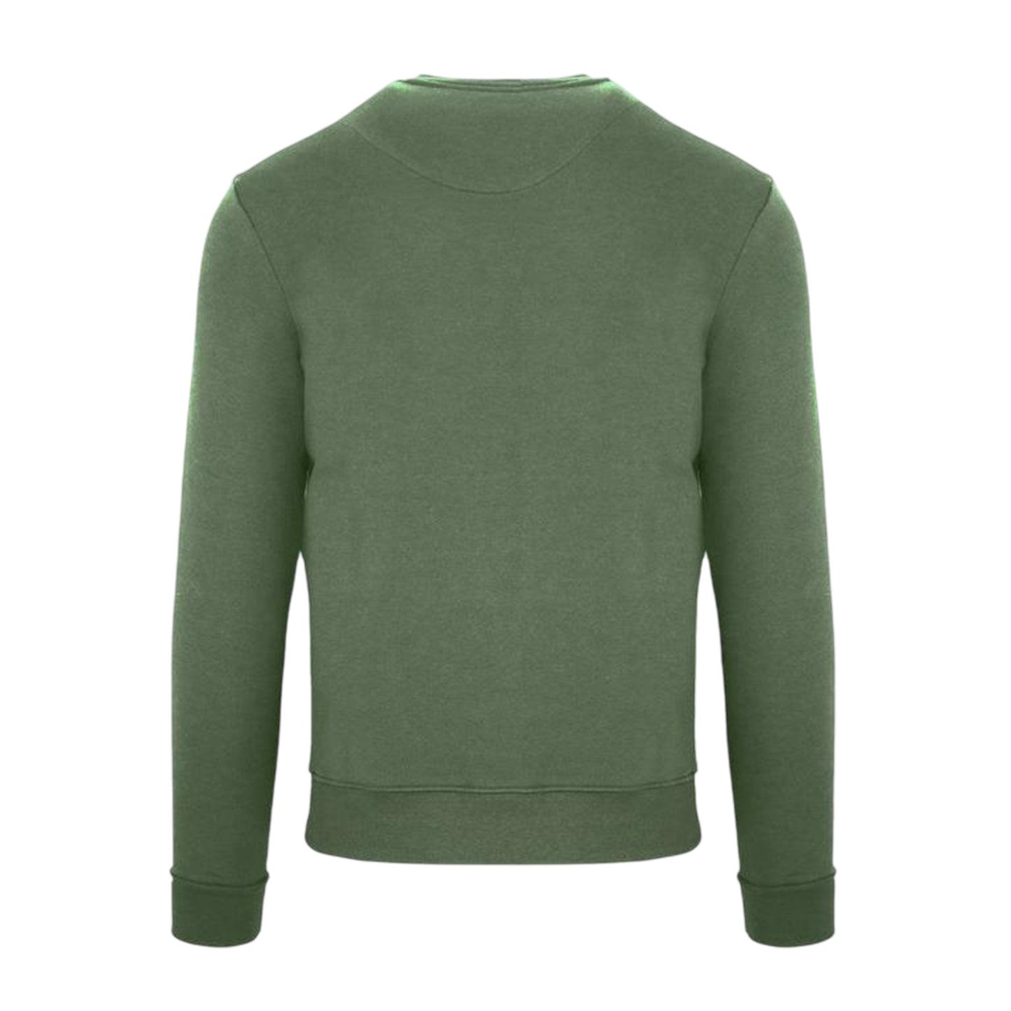 Military Green - Back - Aquascutum Mens Cotton Blend Ribbed Collar Regular Sweatshirt