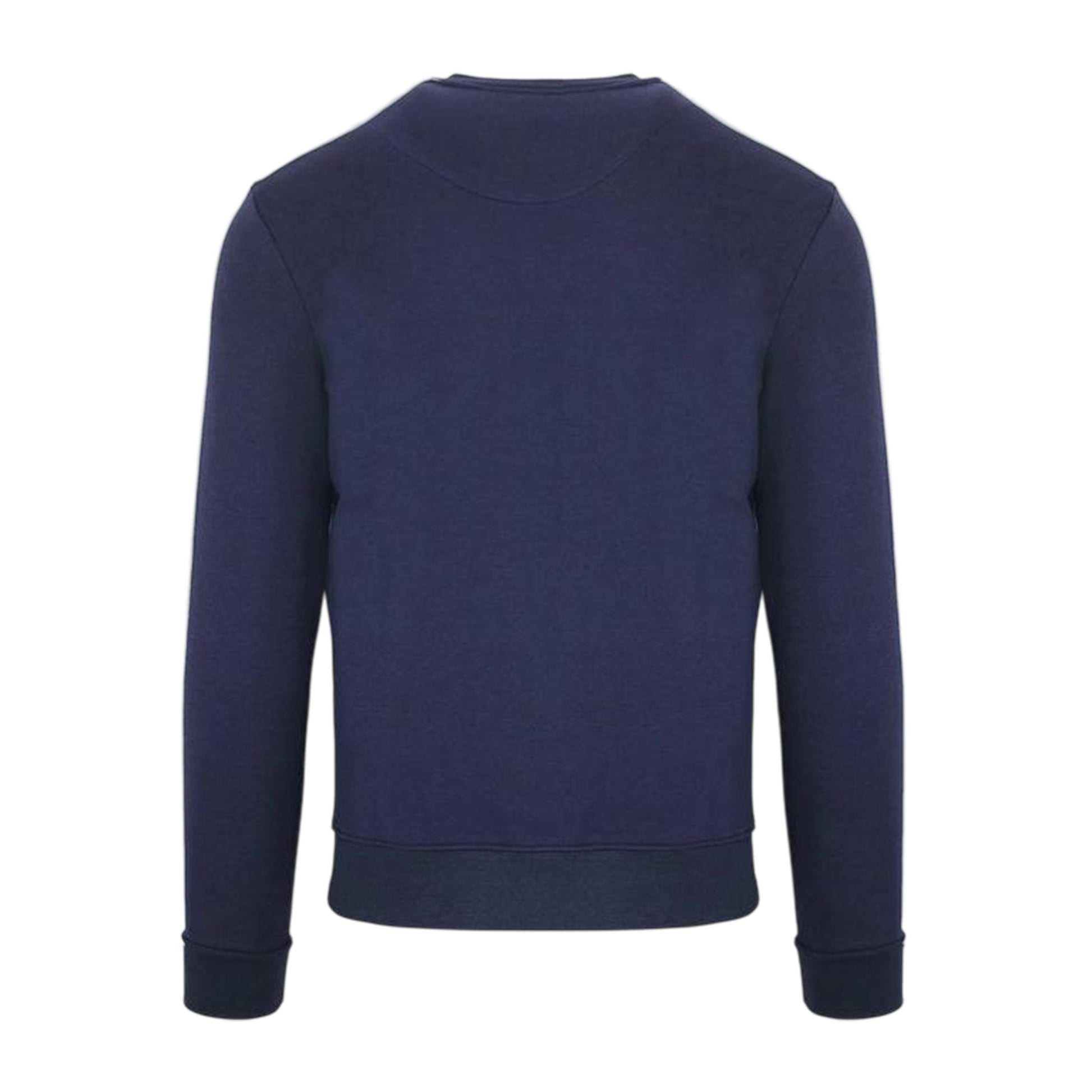 Navy - Back - Aquascutum Mens Cotton Blend Ribbed Collar Regular Sweatshirt