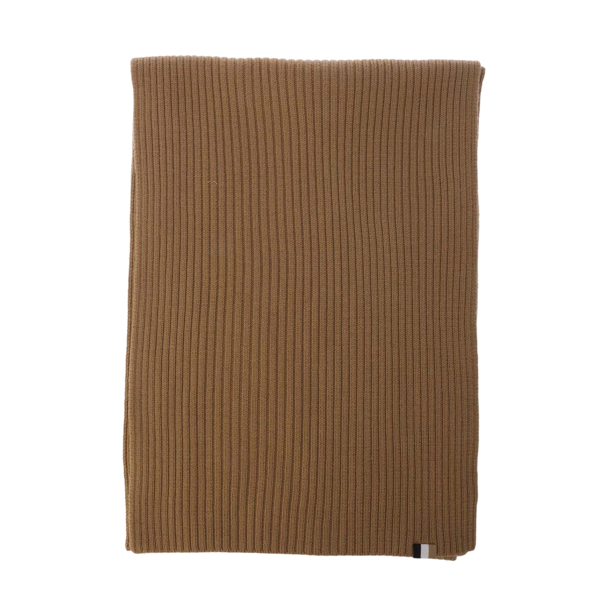 Medium Beige - Side - Boss Unisex Adult Lyarana Ribbed Scarf