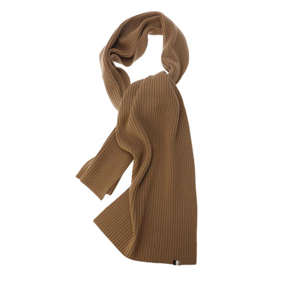 Medium Beige - Front - Boss Unisex Adult Lyarana Ribbed Scarf