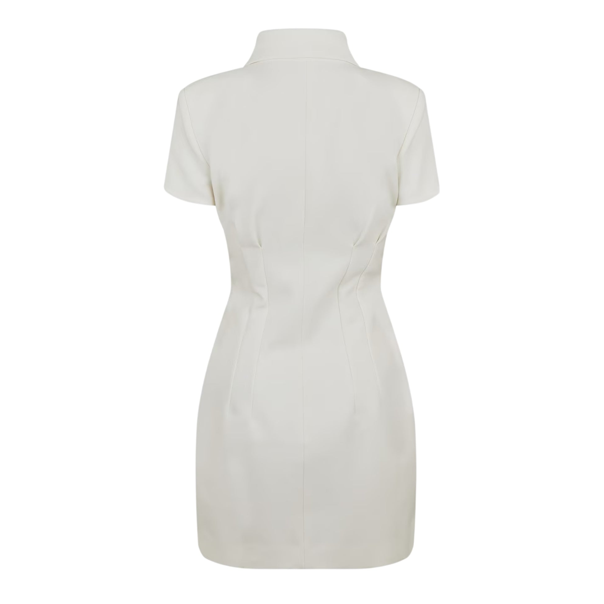 White - Back - Muse Womens-Ladies Button Slim Mini Dress