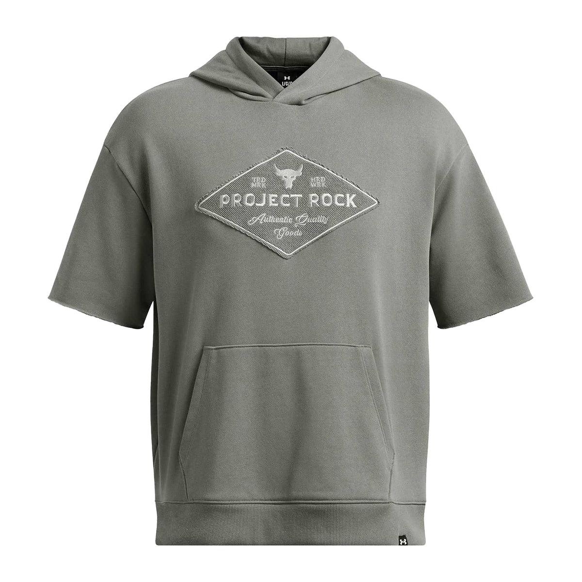 Green - Front - Under Armour Mens Project Rock Graphic Print Relaxed Fit Drawstring Hoodie
