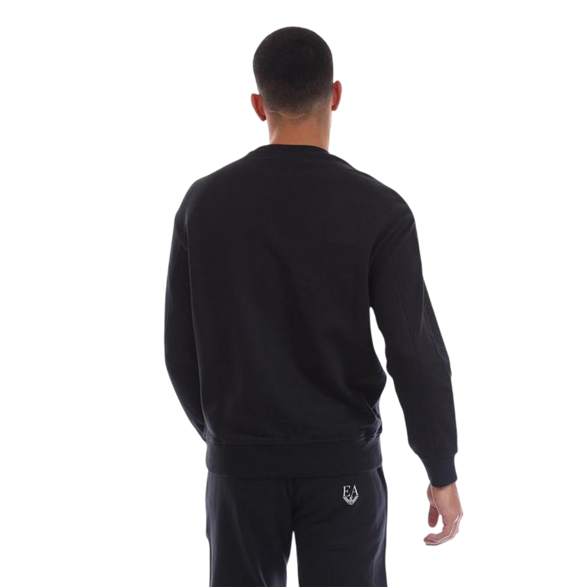 Navy Blue - Back - Emporio Armani EA7 Mens Ribbed Long-Sleeved Sweatshirt