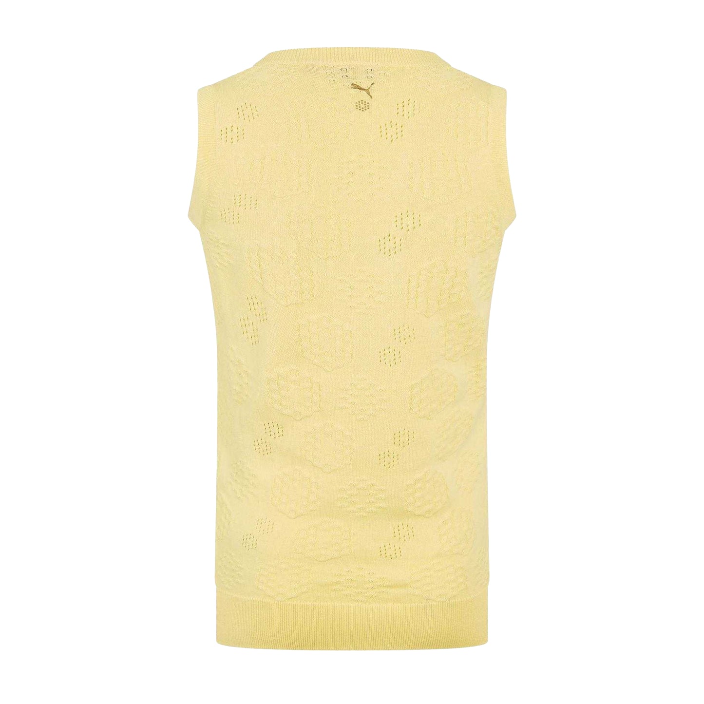 Yellow - Back - Puma Womens-Ladies Embroidered Logo Knitted Sleeveless Vest Top