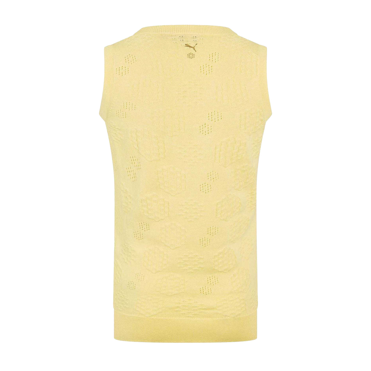 Yellow - Back - Puma Womens-Ladies Embroidered Logo Knitted Sleeveless Vest Top