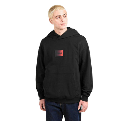 Black - Side - Hugo Mens Danohood Drop Sleeve Hoodie