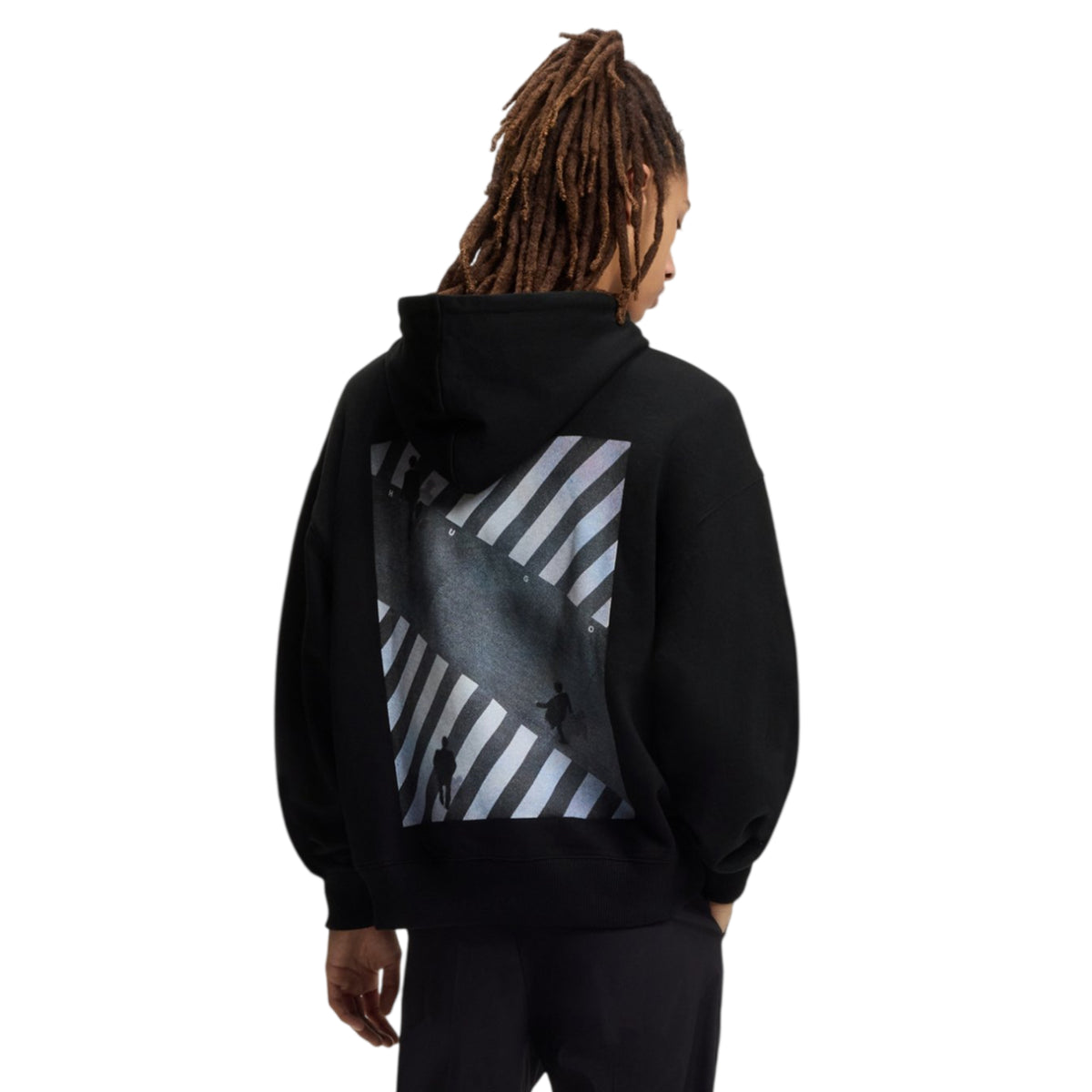 Black - Back - Hugo Unisex Adult Doland Hoodie