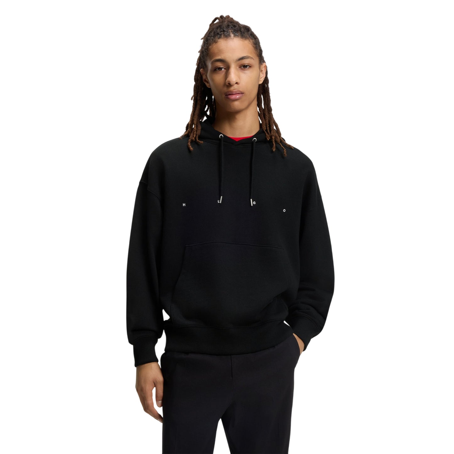 Black - Side - Hugo Unisex Adult Doland Hoodie