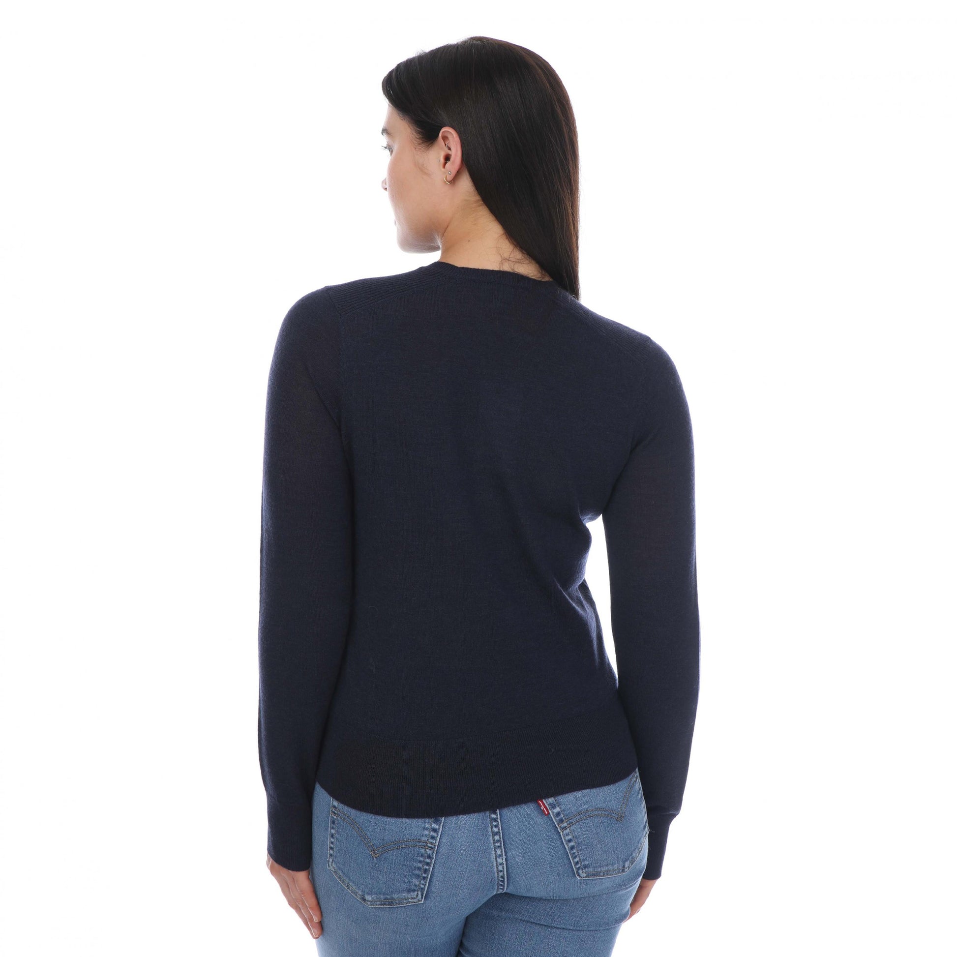 Navy - Back - Ted Baker Womens-Ladies Averiii Merino Wool Crew Neck Jumper