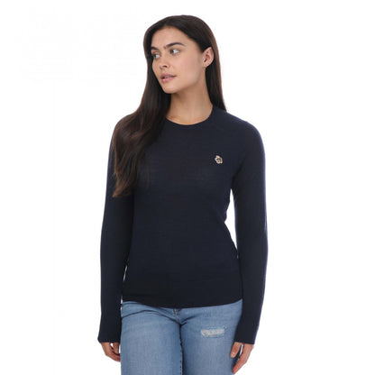 Navy - Front - Ted Baker Womens-Ladies Averiii Merino Wool Crew Neck Jumper