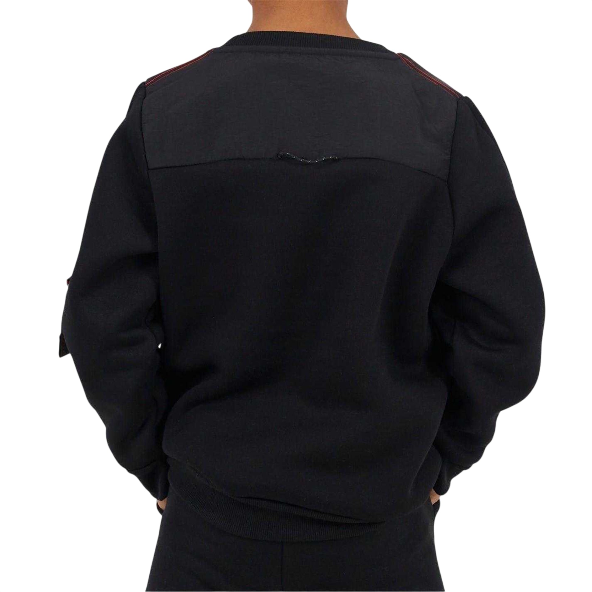 Jet Black - Back - Brave Soul Boys Chest Pocket Sweatshirt