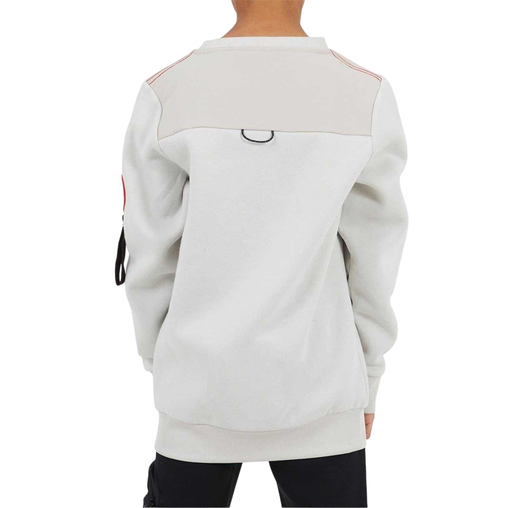 Light Grey - Back - Brave Soul Boys Chest Pocket Sweatshirt