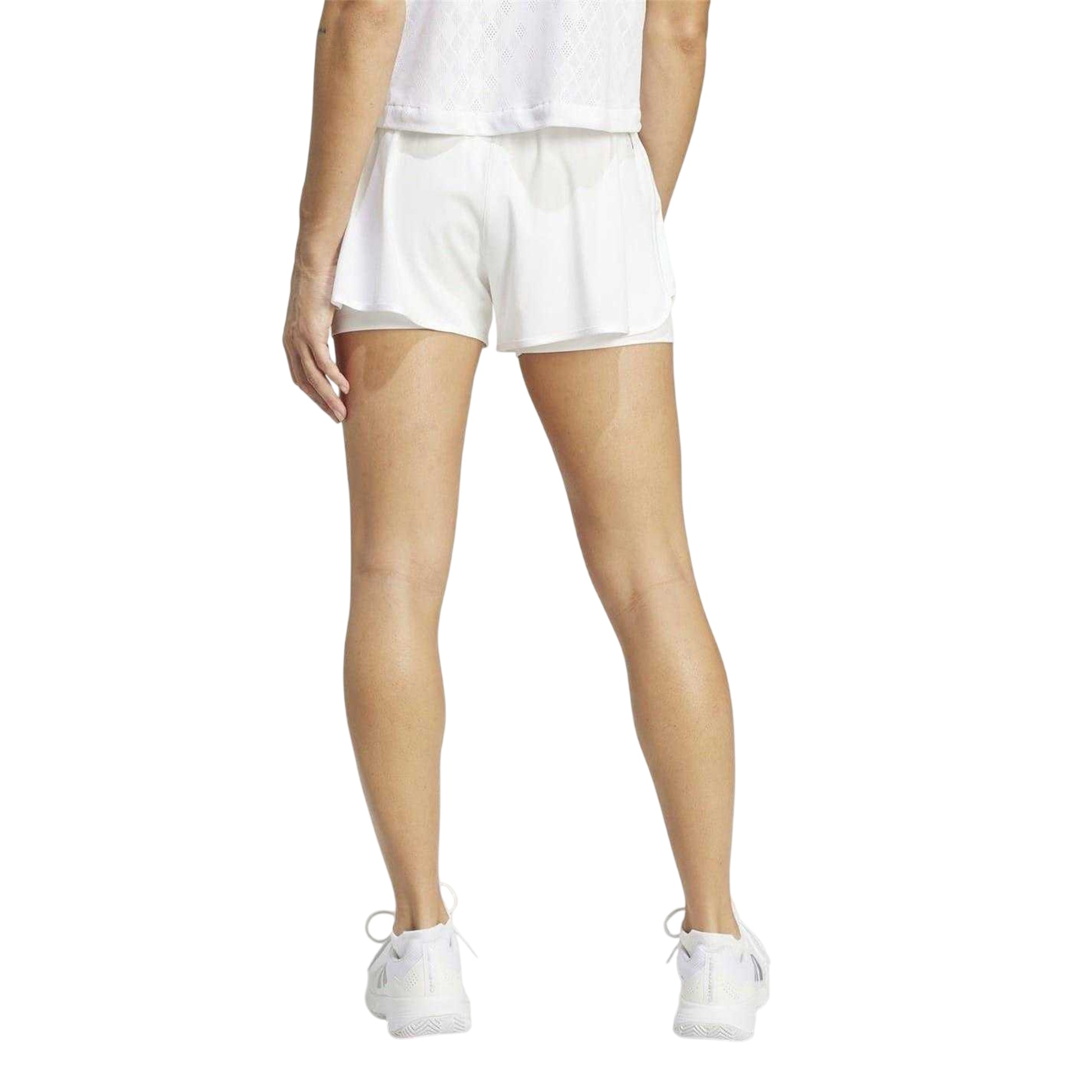 White - Back - Adidas Womens-Ladies Pro Climacool Tennis Shorts