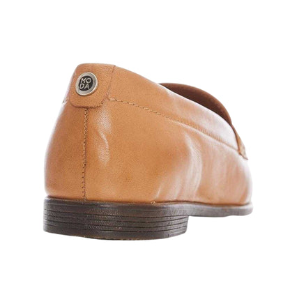 Tan - Back - Moda In Pelle Womens-Ladies Forina Leather Loafers