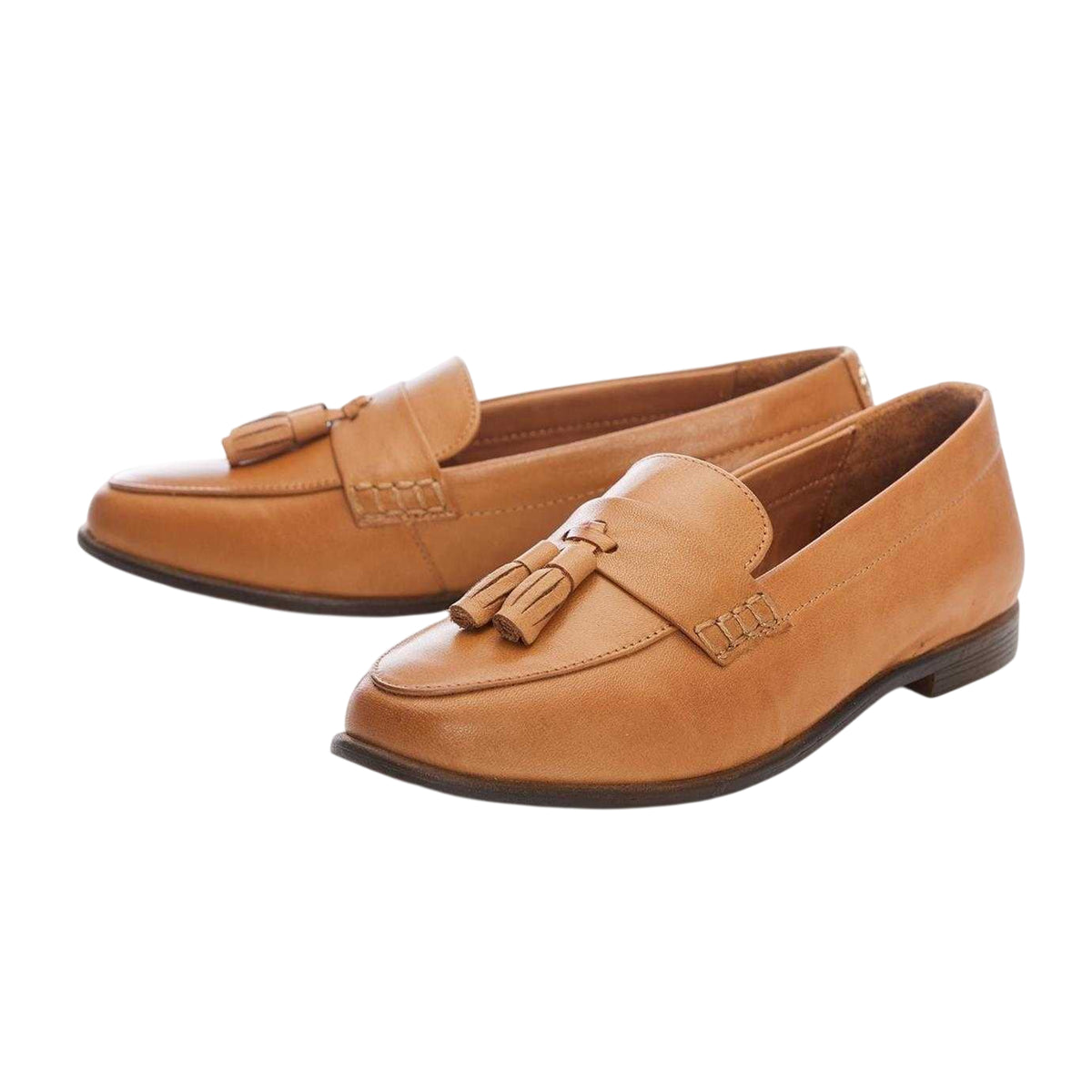 Tan - Lifestyle - Moda In Pelle Womens-Ladies Forina Leather Loafers