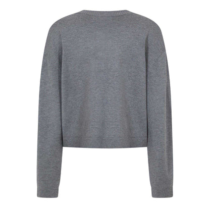 Charcoal - Back - Jack Wills Womens-Ladies Drop Shoulder Cardigan