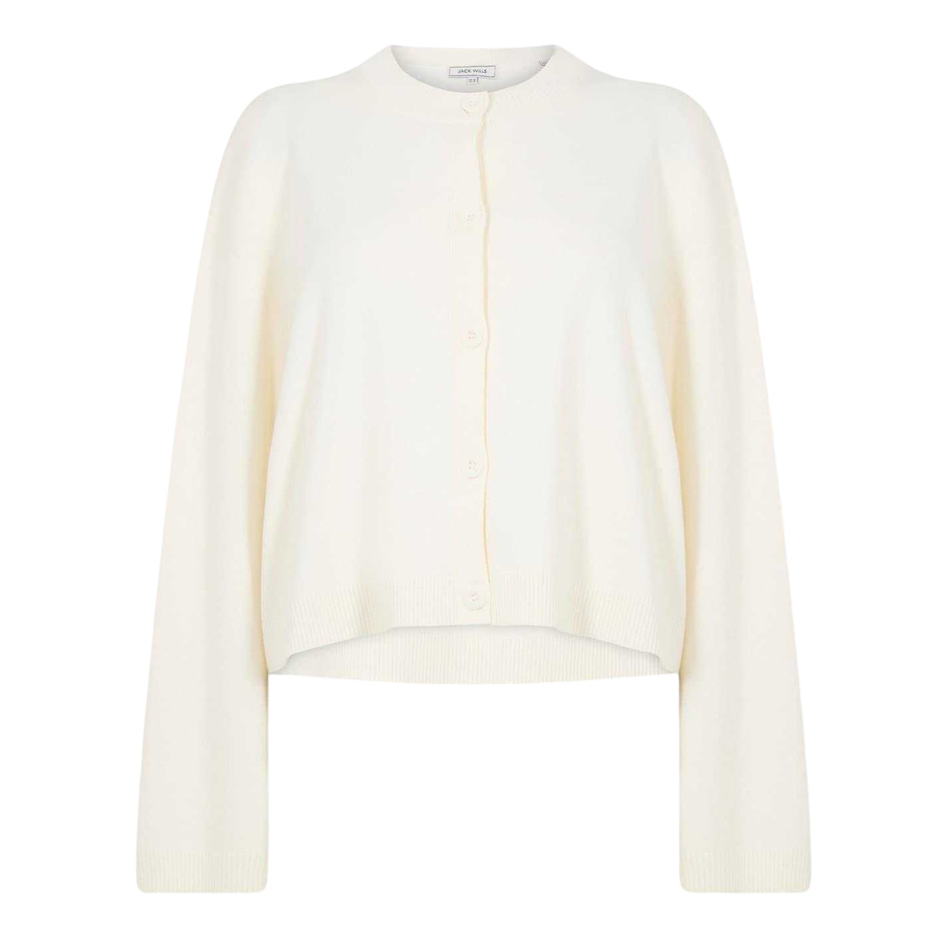 Vintage White - Front - Jack Wills Womens-Ladies Drop Shoulder Cardigan