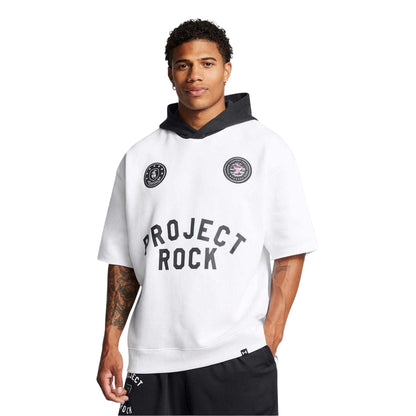 White - Side - Under Armour Mens Project Rock Relaxed Fit Hoodie