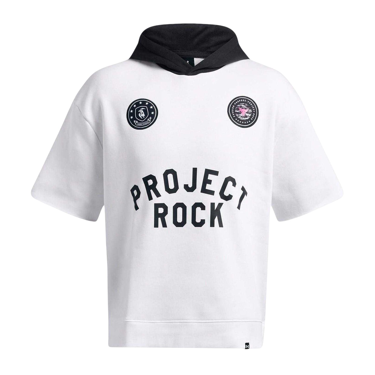 White - Front - Under Armour Mens Project Rock Relaxed Fit Hoodie