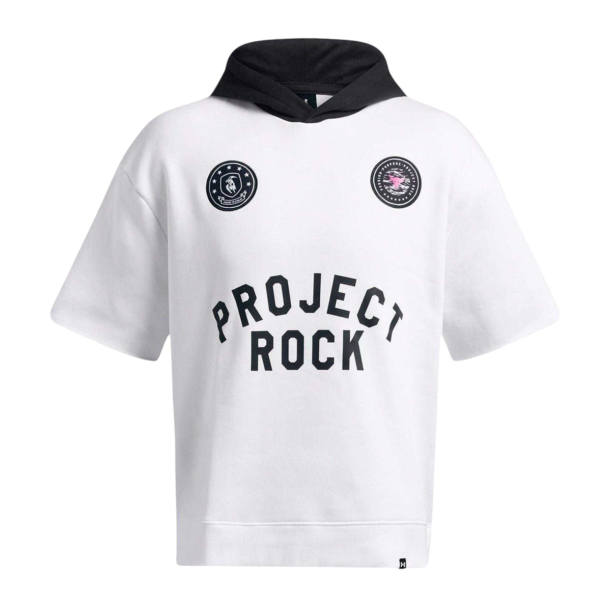 White - Front - Under Armour Mens Project Rock Relaxed Fit Hoodie