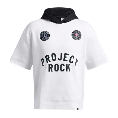 White - Front - Under Armour Mens Project Rock Relaxed Fit Hoodie