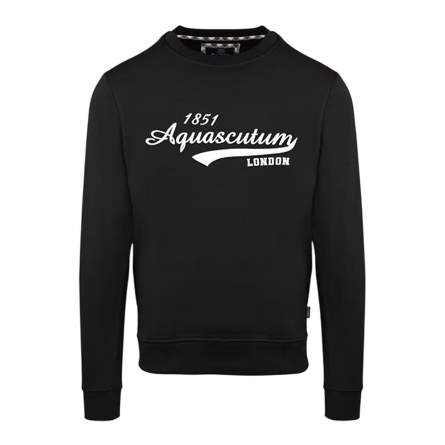 Black - Front - Aquascutum Mens Crew Neck Regular Sweatshirt