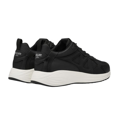 Black - Back - Mallet Mens Angel Leather Trainers