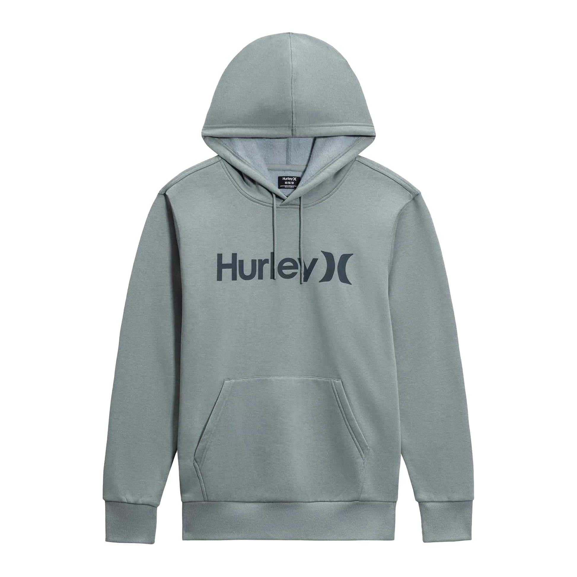 Grey-Blue - Front - Hurley Mens Logo Printed Regular Hoodie