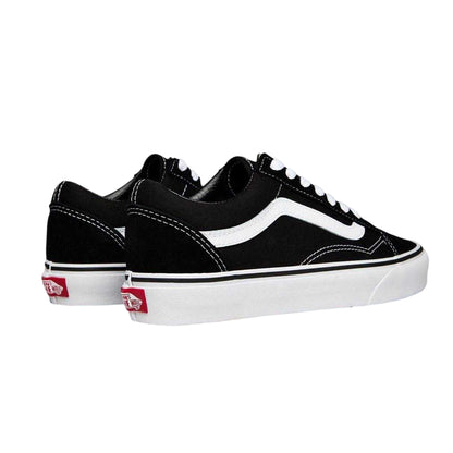 Black-White - Back - Vans Womens-Ladies Old Skool Suede Platform Shoes
