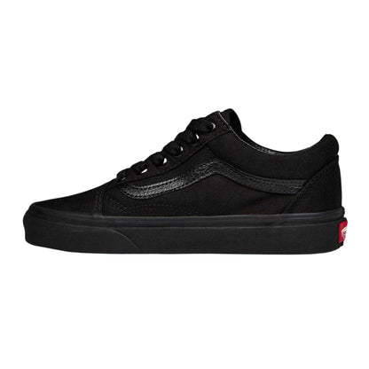 Triple Black - Side - Vans Womens-Ladies Old Skool Suede Platform Shoes