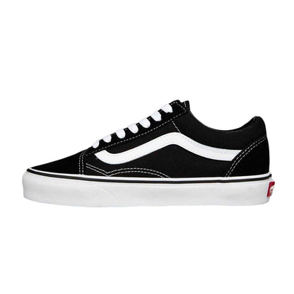 Black-White - Side - Vans Womens-Ladies Old Skool Suede Platform Shoes