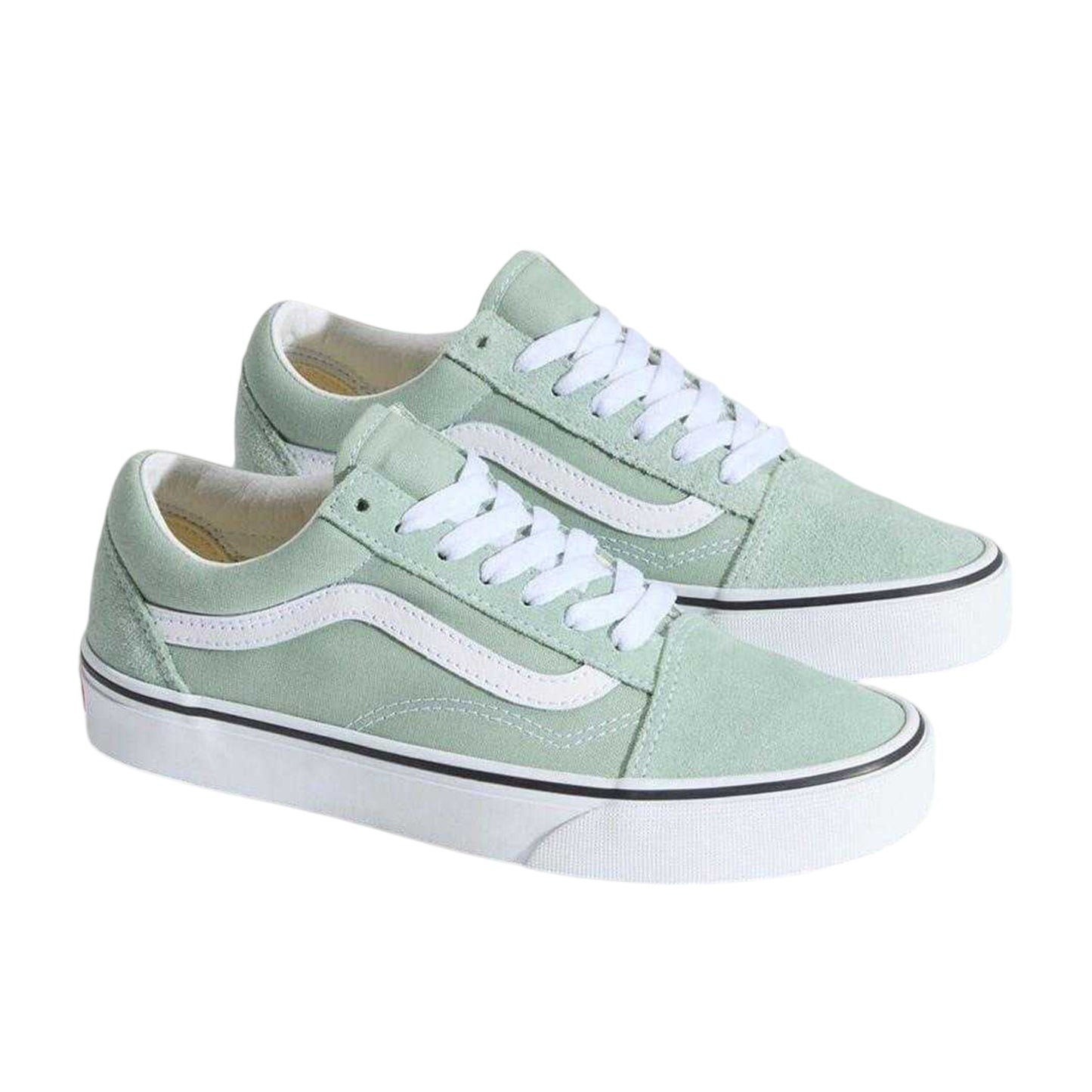 Frost Gray - Back - Vans Womens-Ladies Old Skool Suede Platform Shoes