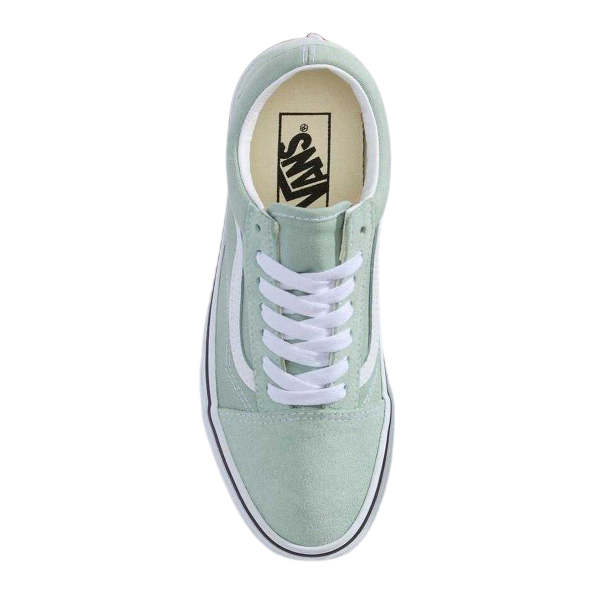 Frost Gray - Side - Vans Womens-Ladies Old Skool Suede Platform Shoes