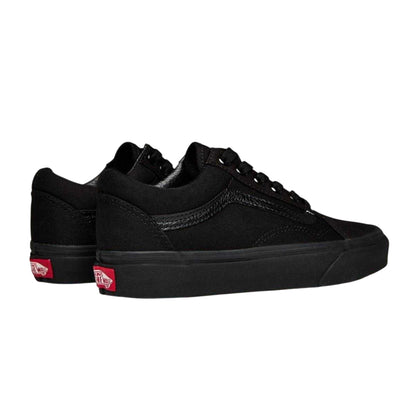 Triple Black - Back - Vans Womens-Ladies Old Skool Suede Platform Shoes