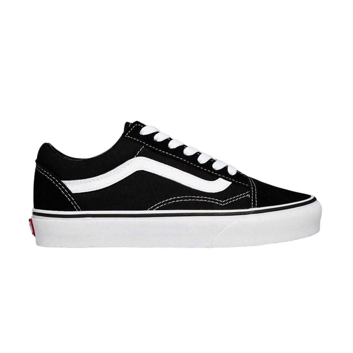 Black-White - Front - Vans Womens-Ladies Old Skool Suede Platform Shoes