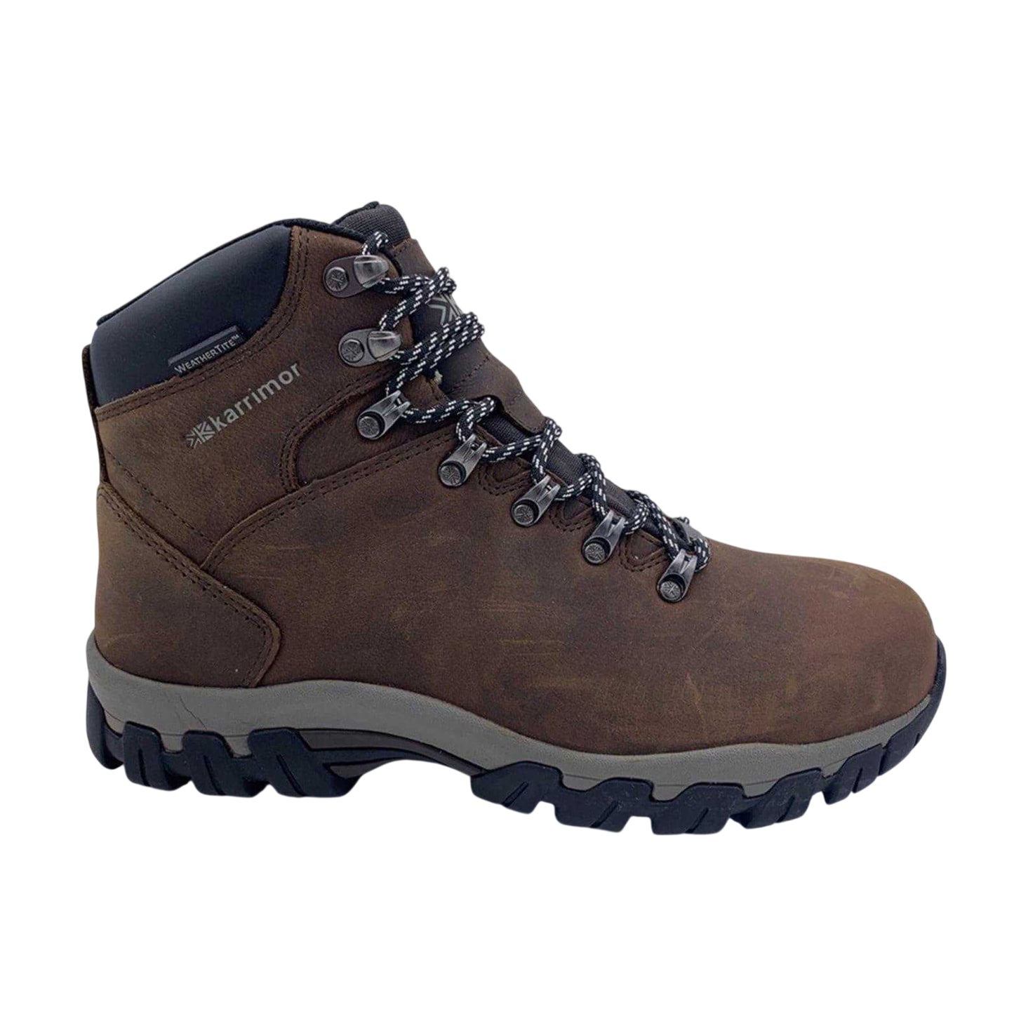 Brown - Side - Karrimor Mens Leather Waterproof Walking Boots