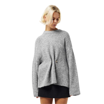 Light Grey Melange - Side - Edited Womens-Ladies Noorie Oversized Sweater Top